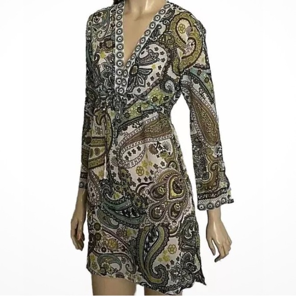 ATHLETA WOMENS DRESS COTTON/SILK  DRAWSTRING WAIST DRESS /BEACH COVER SZ S - Picture 1 of 11